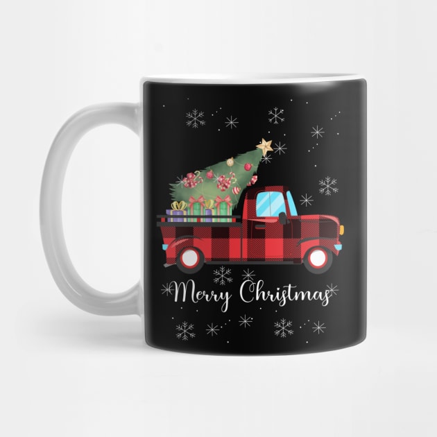 Merry Christmas Buffalo Truck Tree Red Plaid For Men Wo Red men by Johner_Clerk_Design